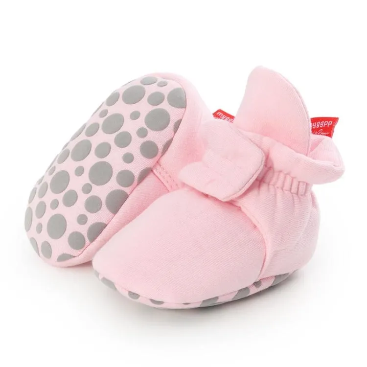 0-1 Year Old Spring and Autumn Knitted Baby Shoes Warm Toddler Cotton Shoes, Size:Inner Length 13cm(Pink Stars)