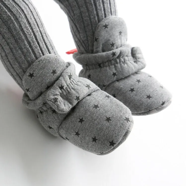 0-1 Year Old Spring and Autumn Knitted Baby Shoes Warm Toddler Cotton Shoes, Size:Inner Length 13cm(Pink Stars)