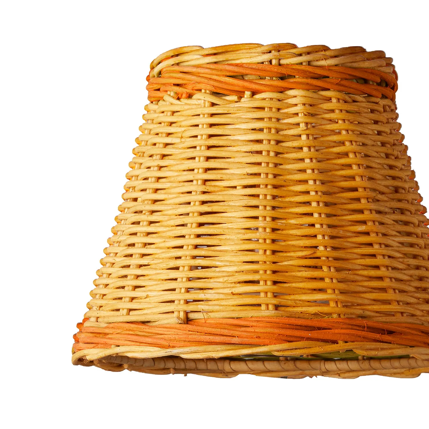 18cm pendant shade in natural rattan with orange stripe