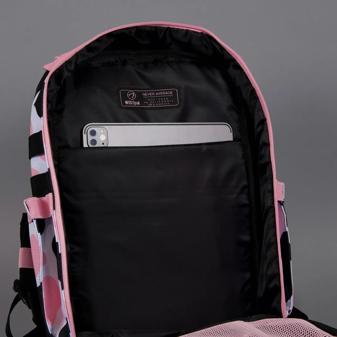 25L Backpack Pink Black Cow