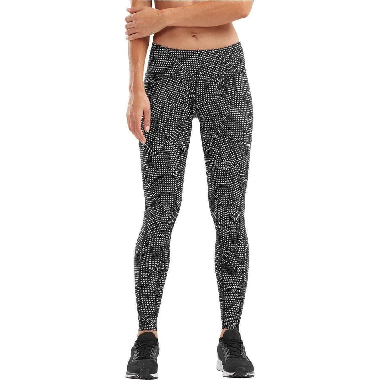 2XU Mid Rise Compression Womens Long Running Tights - Black