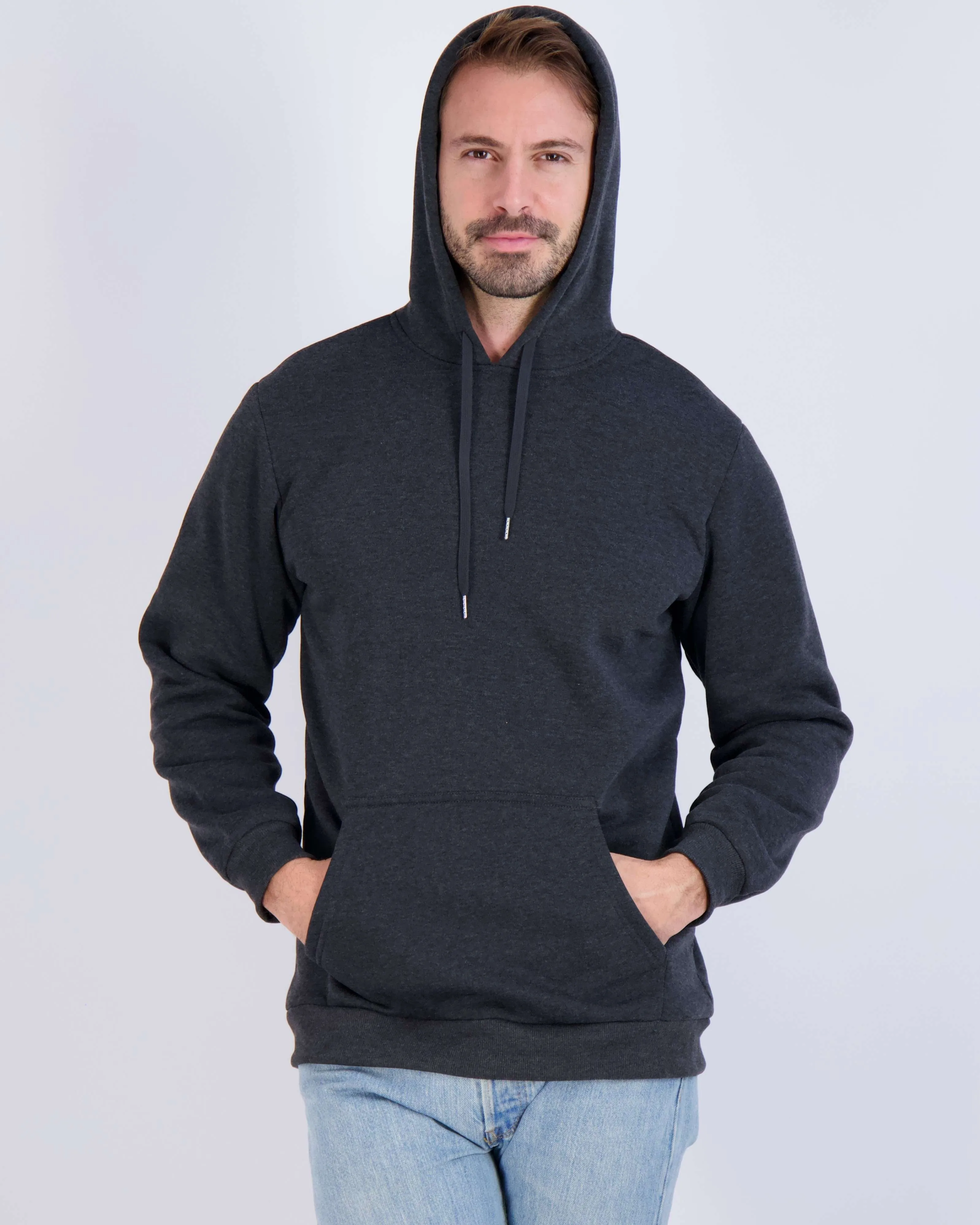 3 Pack: Mens Fleece Pullover Hoodie Sweatshirt