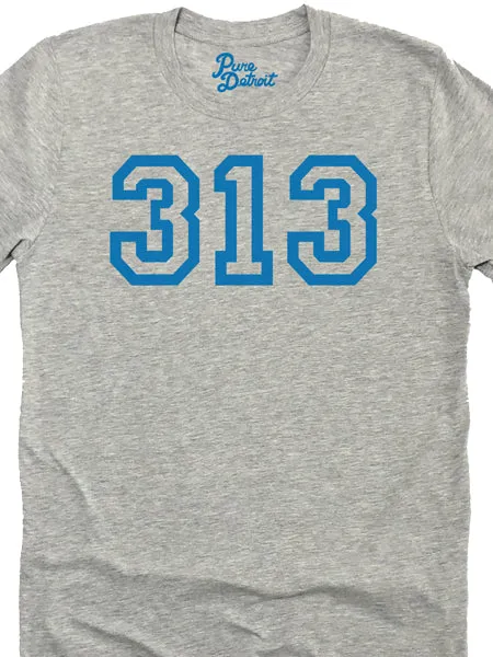 313 Unisex T-shirt - Blue / Athletic Gray