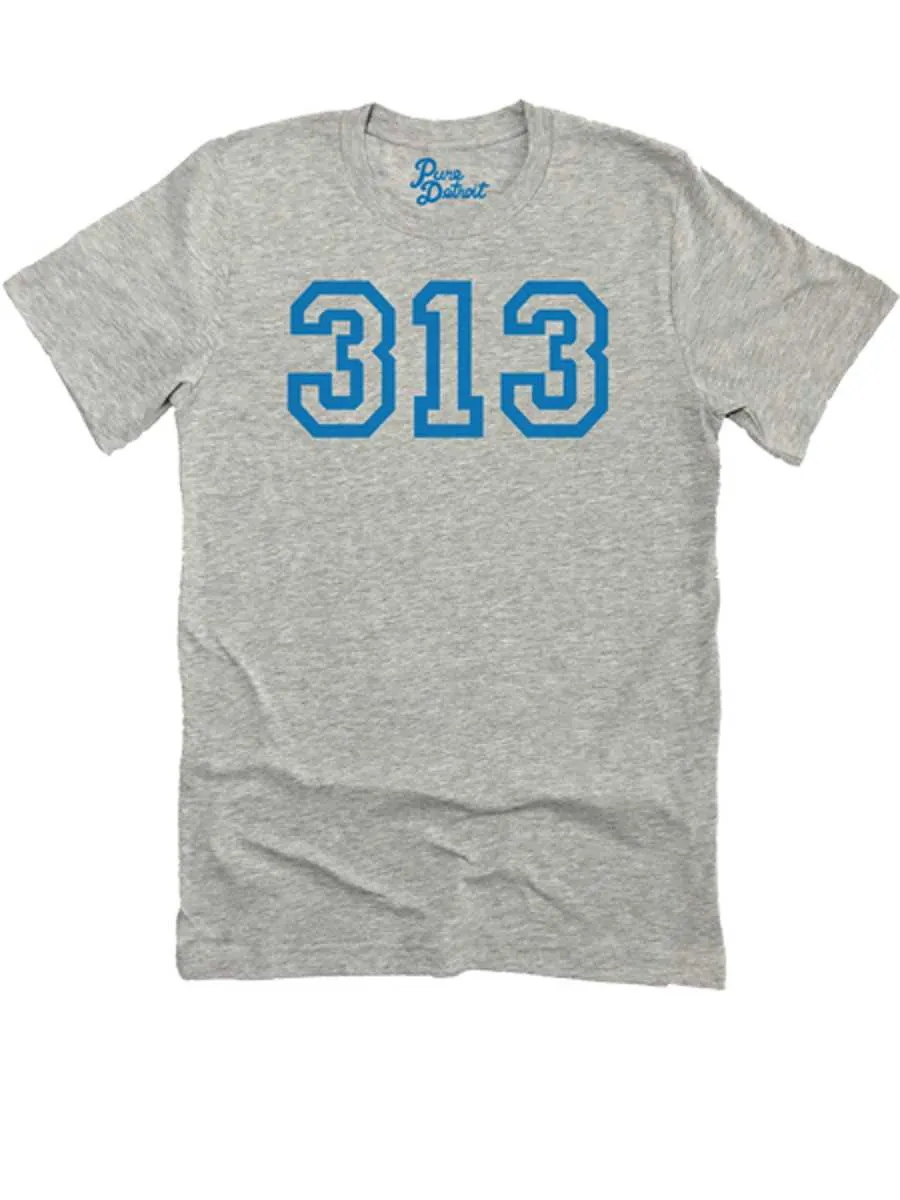 313 Unisex T-shirt - Blue / Athletic Gray