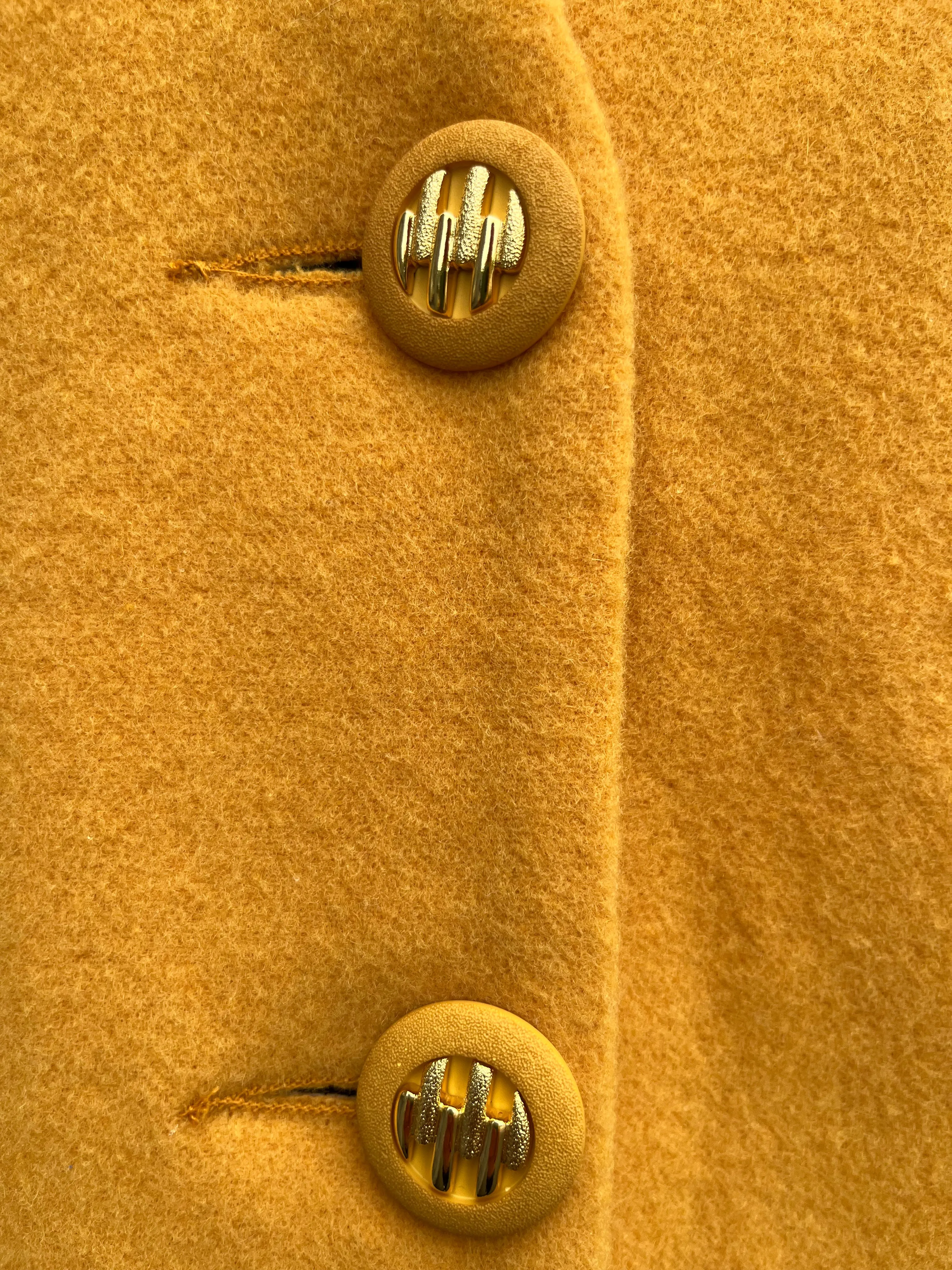 80s yellow woolly jacket uk 12