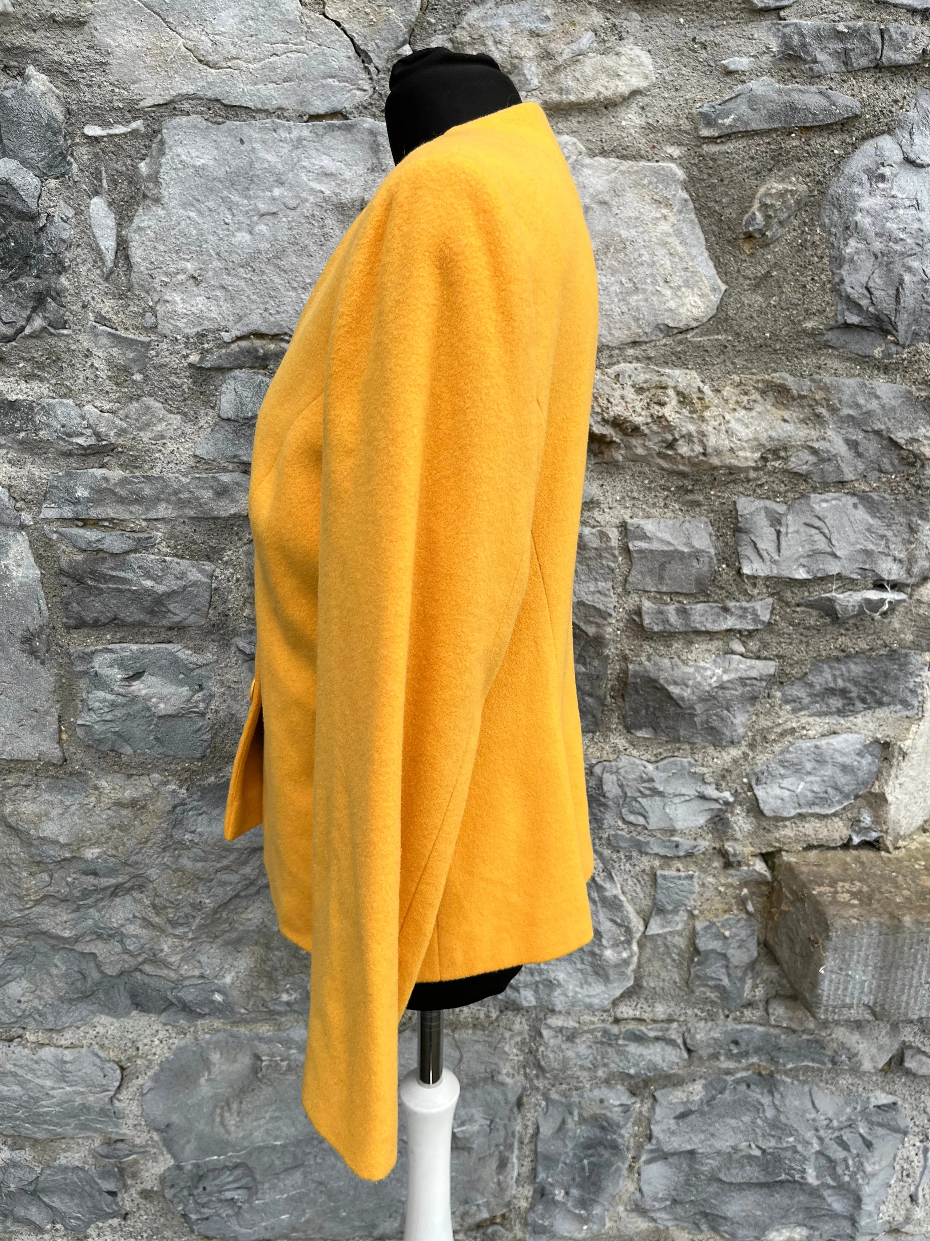 80s yellow woolly jacket uk 12