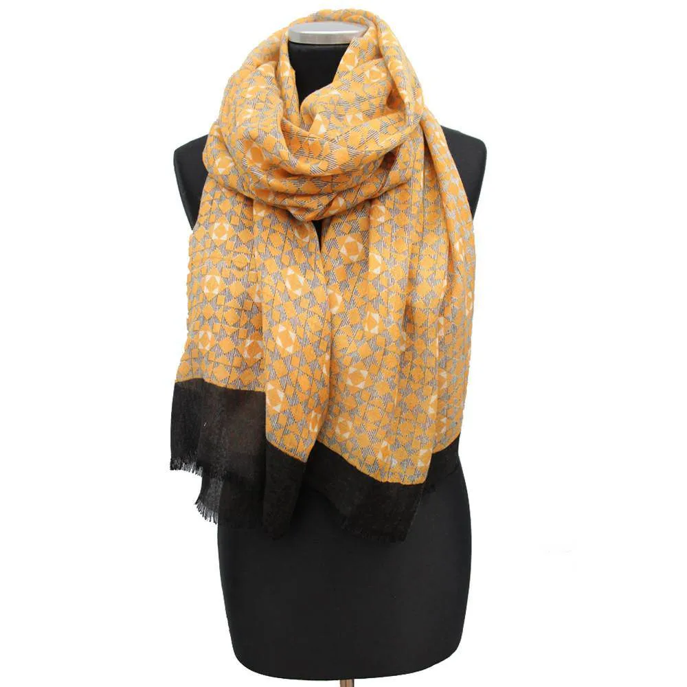 Abstract Print Scarf - Neutral