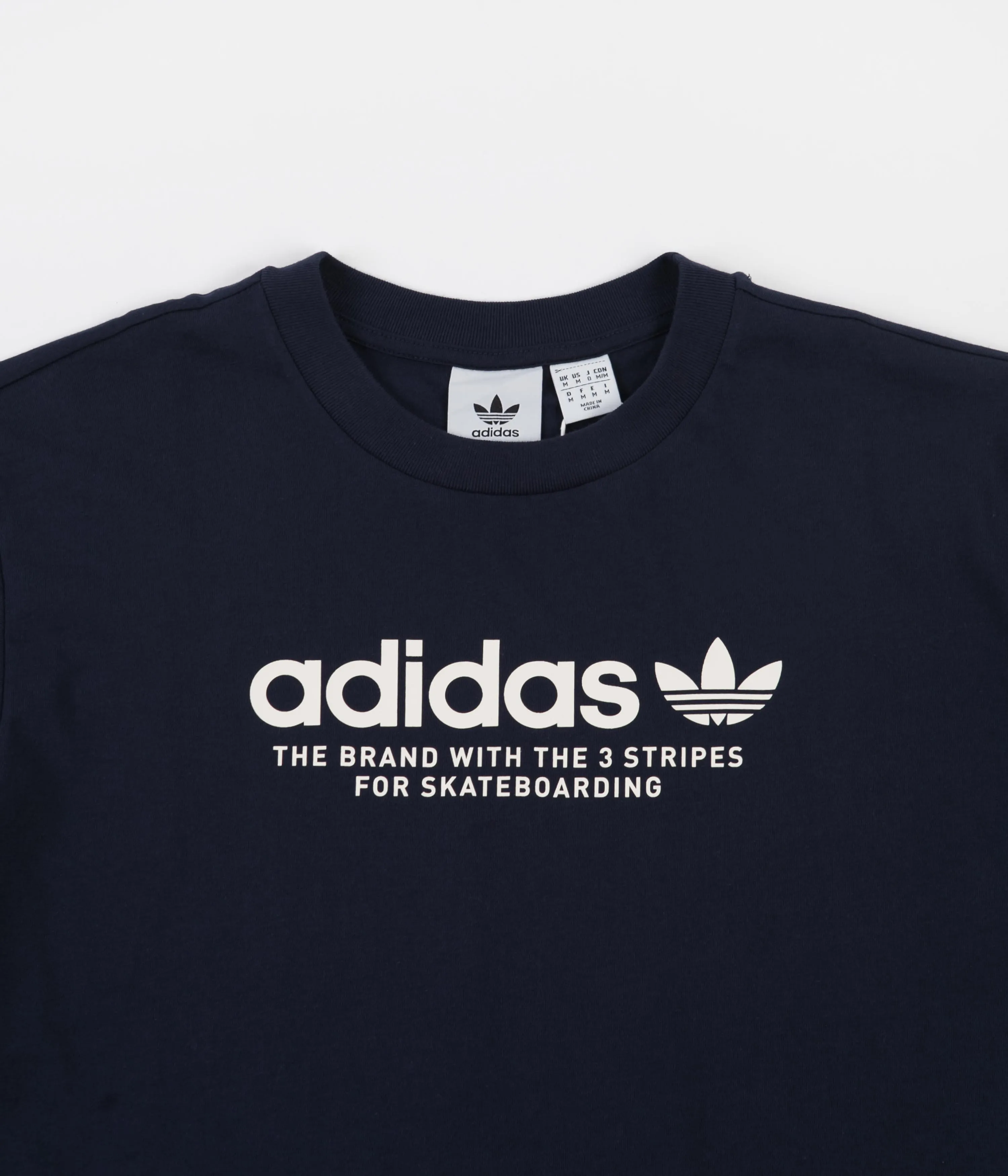 Adidas 4.0 Logo Long Sleeve T-Shirt - Collegiate Navy / Wonder White