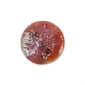 AGATE Gemstone Carving : 58.90cts Natural Untreated Unheated Orange Agate Hand Carved REINDEER 38mm