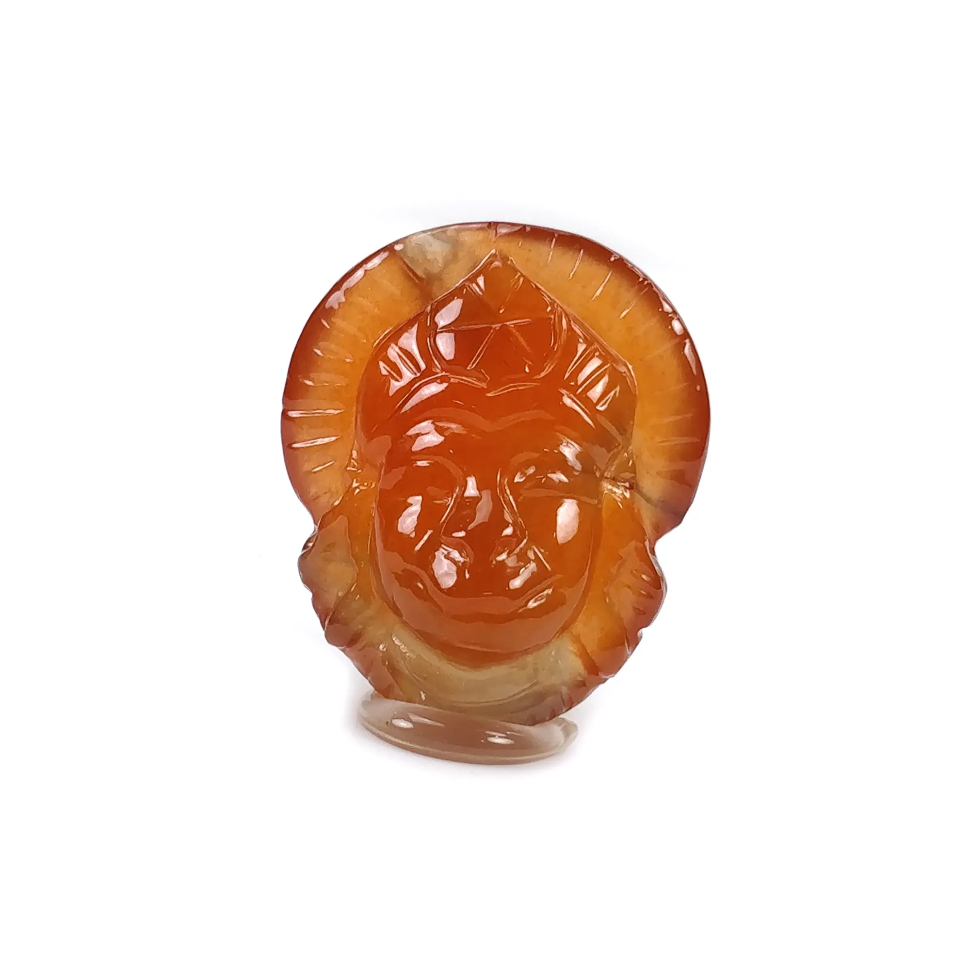 Agate Gemstone Carving : Natural Untreated Unheated Orange Agate Hand Carved LORD HANUMANA