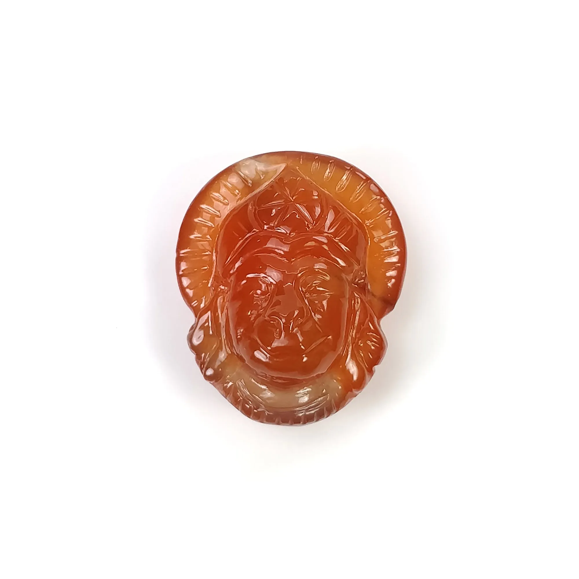 Agate Gemstone Carving : Natural Untreated Unheated Orange Agate Hand Carved LORD HANUMANA