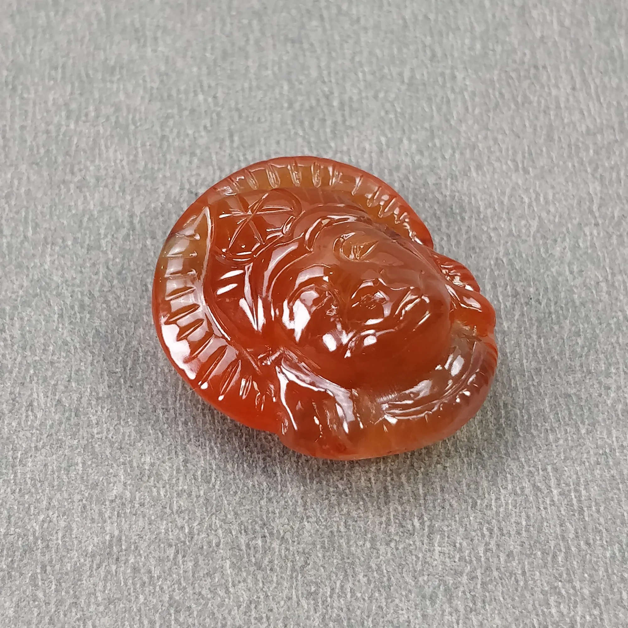 Agate Gemstone Carving : Natural Untreated Unheated Orange Agate Hand Carved LORD HANUMANA