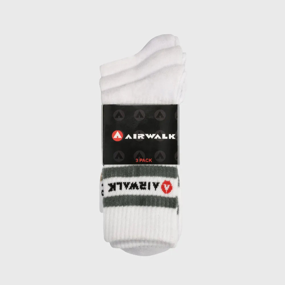 Airwalk Unisex 3 Pack Stripe Socks White/Multi _ 182415 _ White