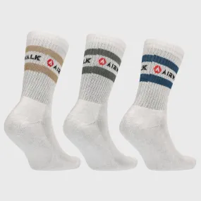 Airwalk Unisex 3 Pack Stripe Socks White/Multi _ 182415 _ White