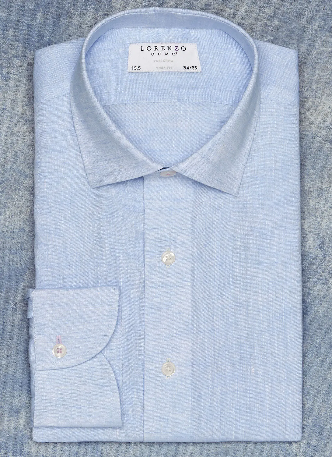 Alexander in Blue Linen Shirt