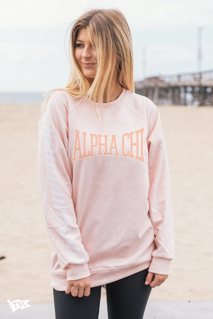 Alpha Chi Omega Knockout Raglan Crewneck