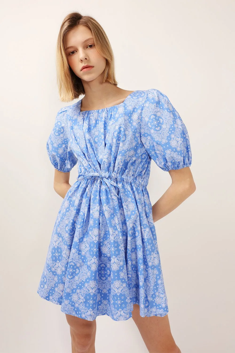 Anne Printed Puff Sleeve Dress