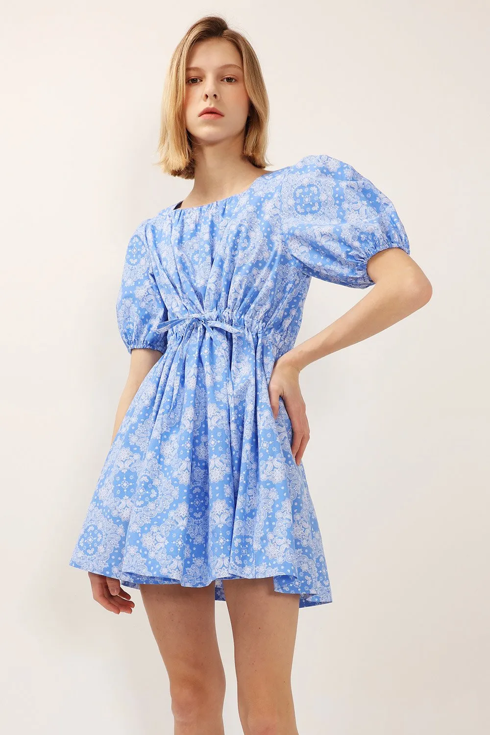 Anne Printed Puff Sleeve Dress