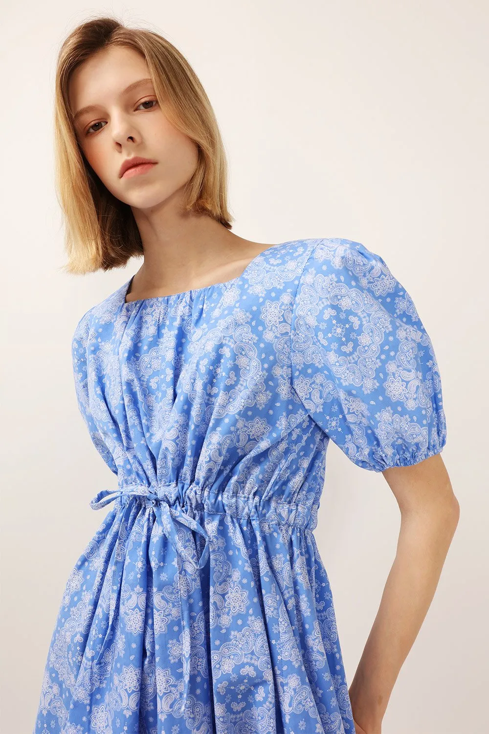 Anne Printed Puff Sleeve Dress