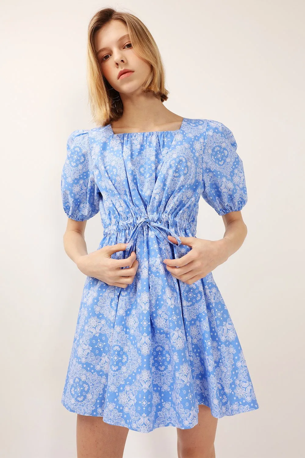 Anne Printed Puff Sleeve Dress