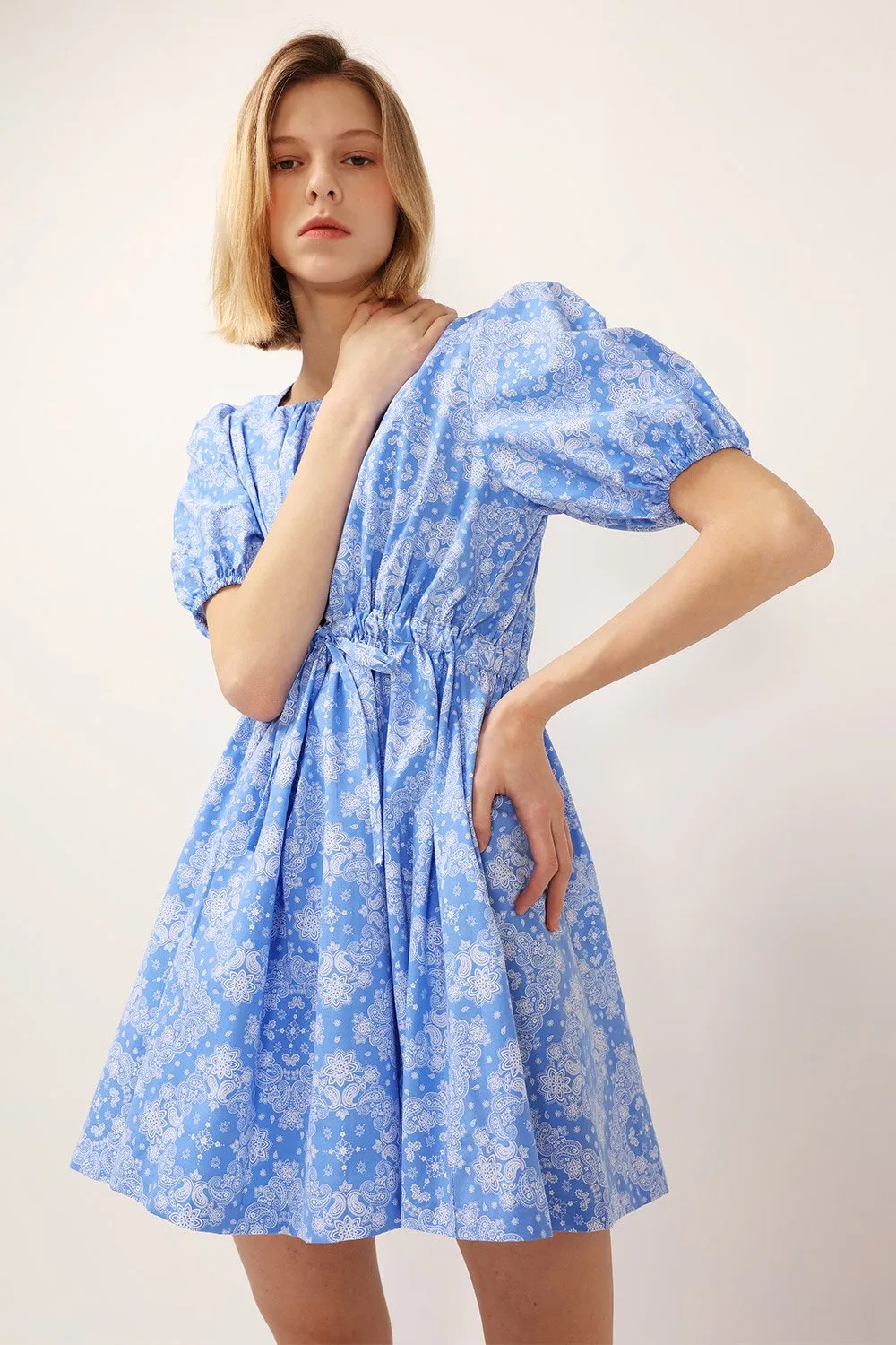 Anne Printed Puff Sleeve Dress