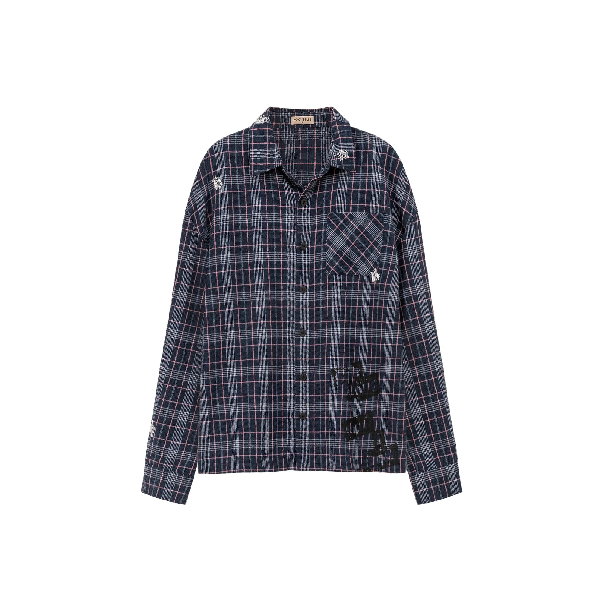 Back Logo Checked Loose Fit Shirt