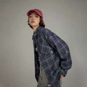 Back Logo Checked Loose Fit Shirt