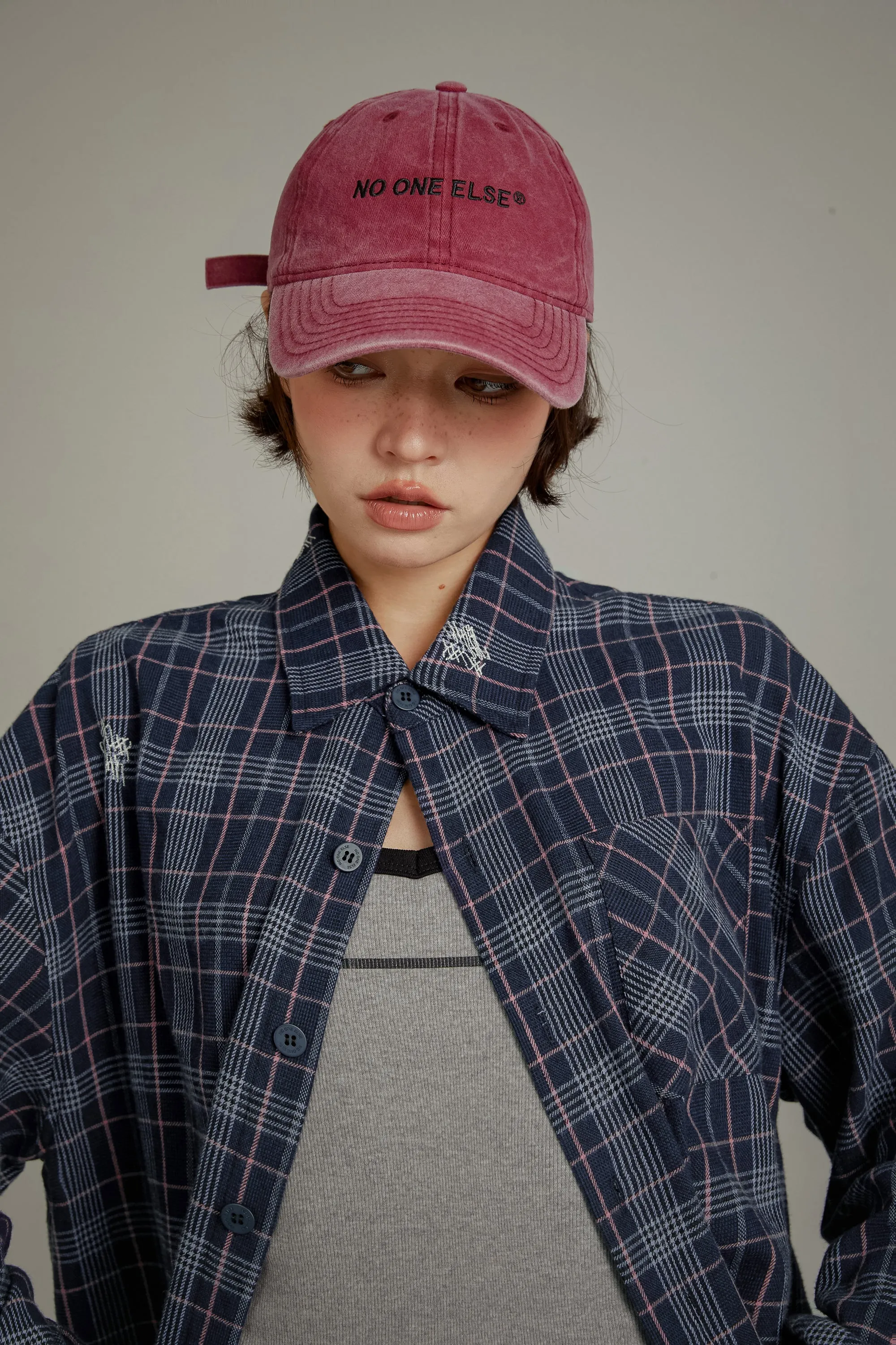 Back Logo Checked Loose Fit Shirt