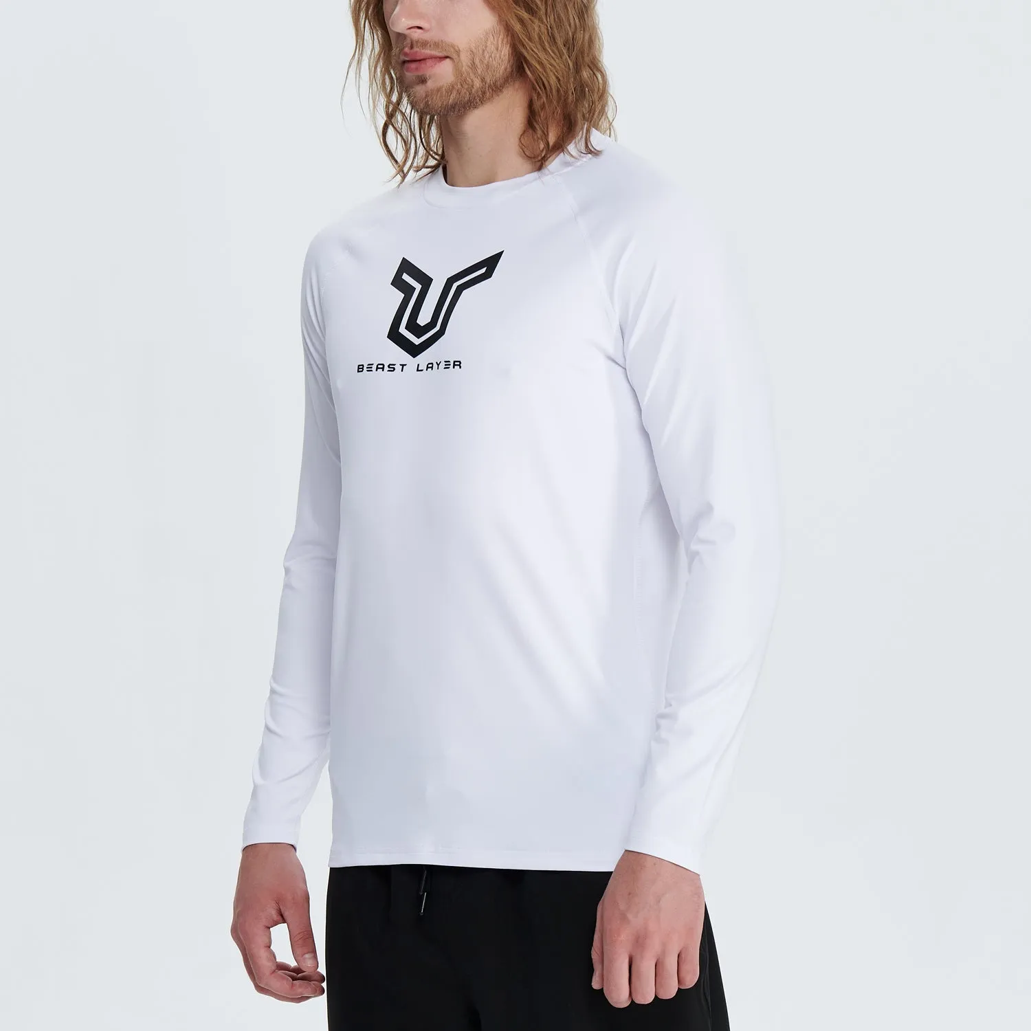 Beast Surf Shirt UPF50  Rash Guard for Men - White