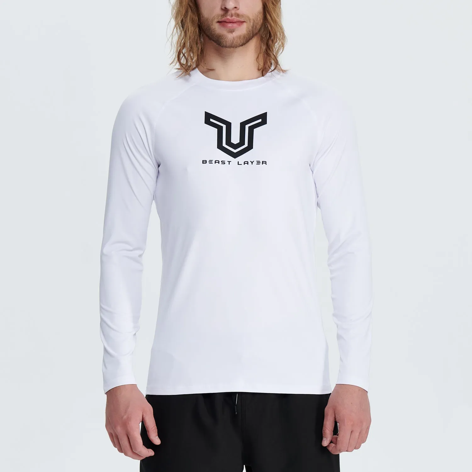 Beast Surf Shirt UPF50  Rash Guard for Men - White