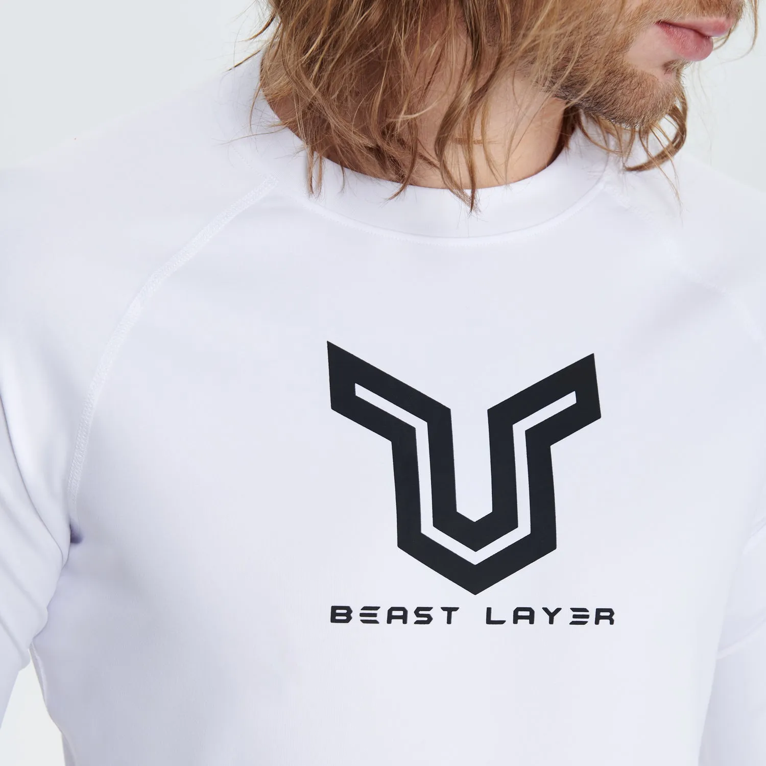 Beast Surf Shirt UPF50  Rash Guard for Men - White