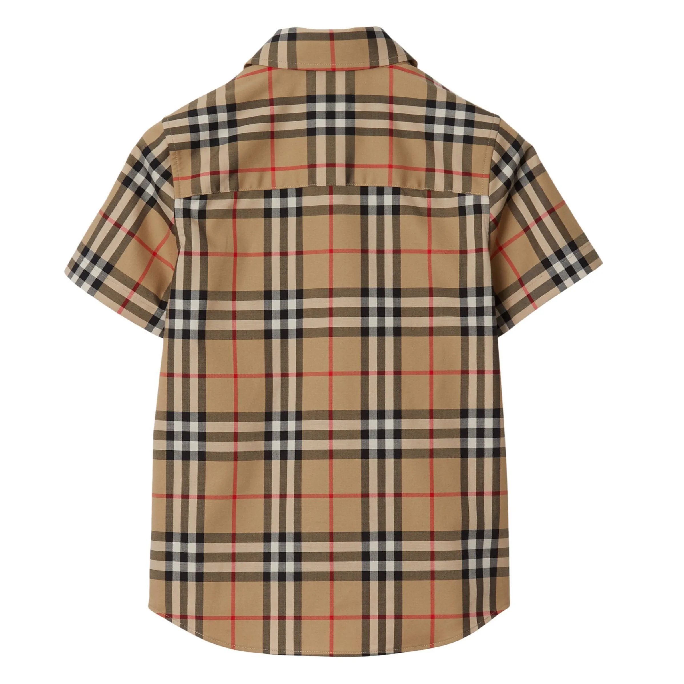 Beige Vintage Check Cotton Shirt