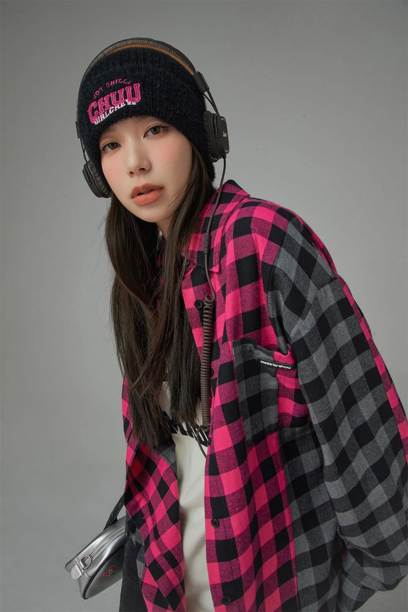 Bi-Color Oversized Check Shirt