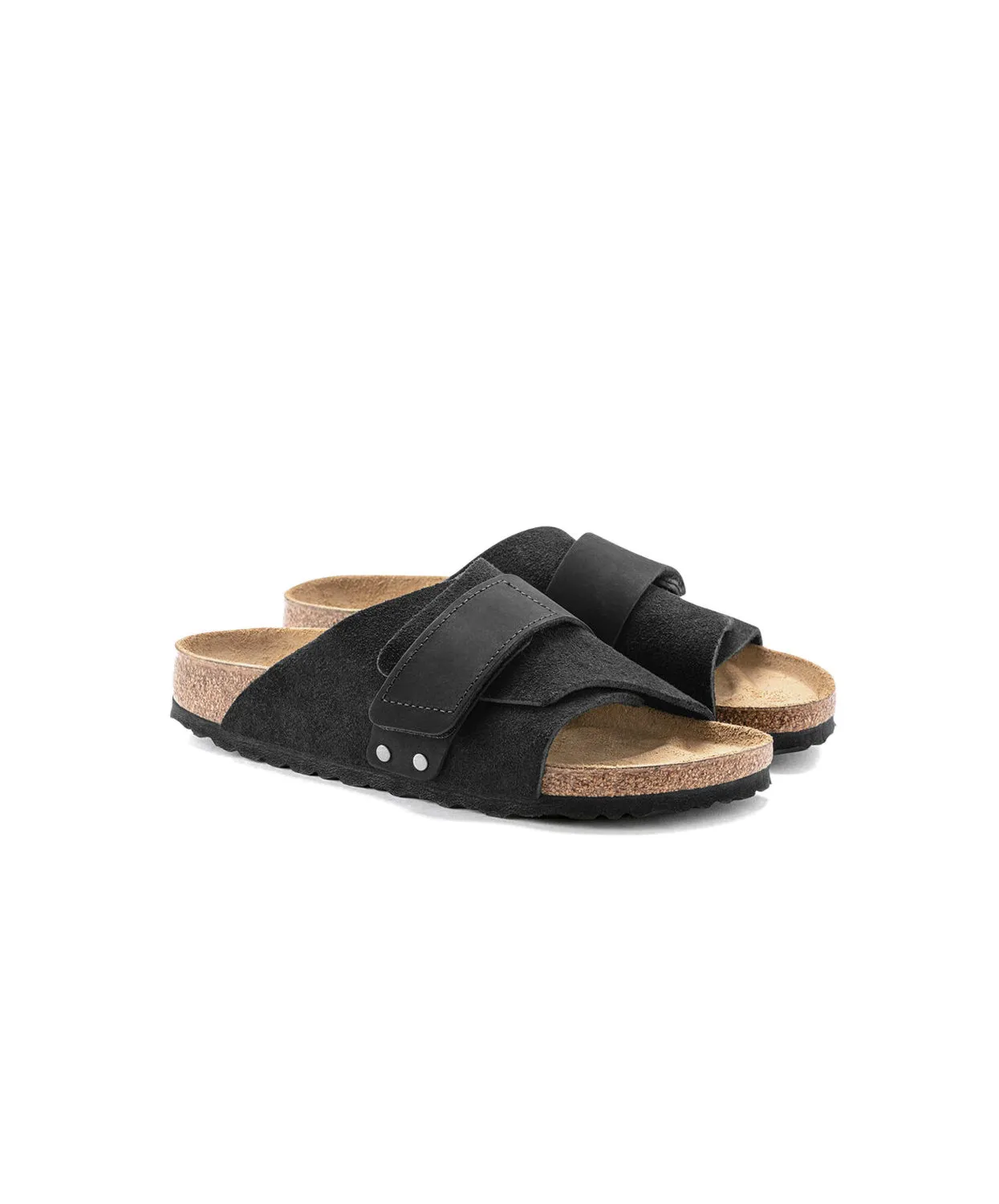 Birkenstock Kyoto Suede/Nubuck Leather Black Sandals