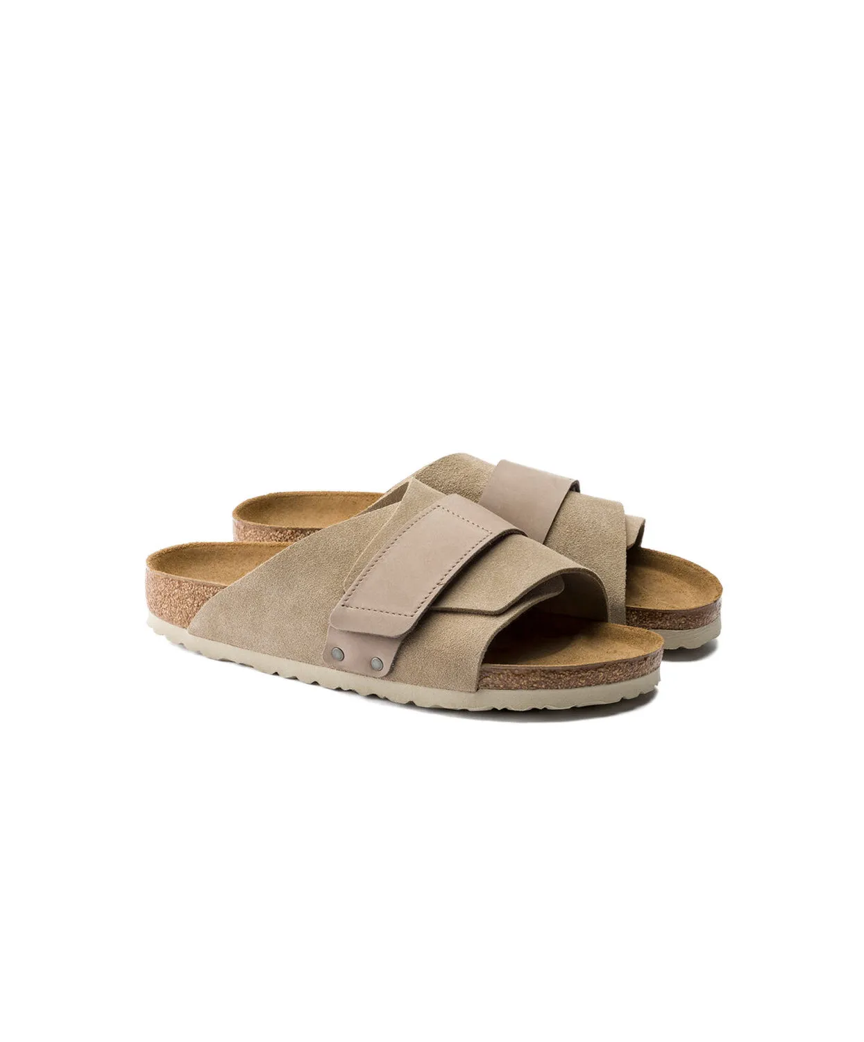 Birkenstock Kyoto Suede/Nubuck Leather Taupe Sandals