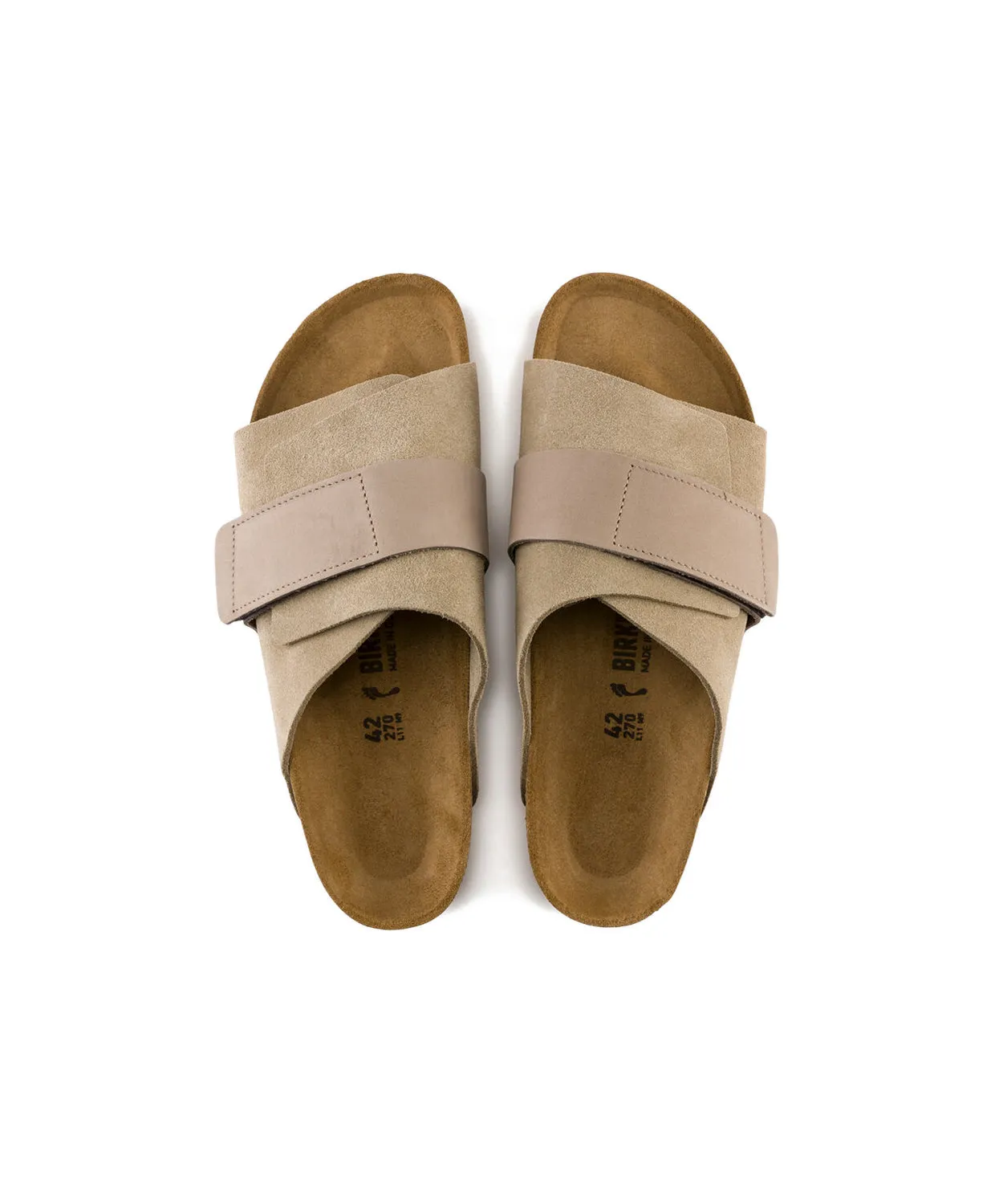 Birkenstock Kyoto Suede/Nubuck Leather Taupe Sandals