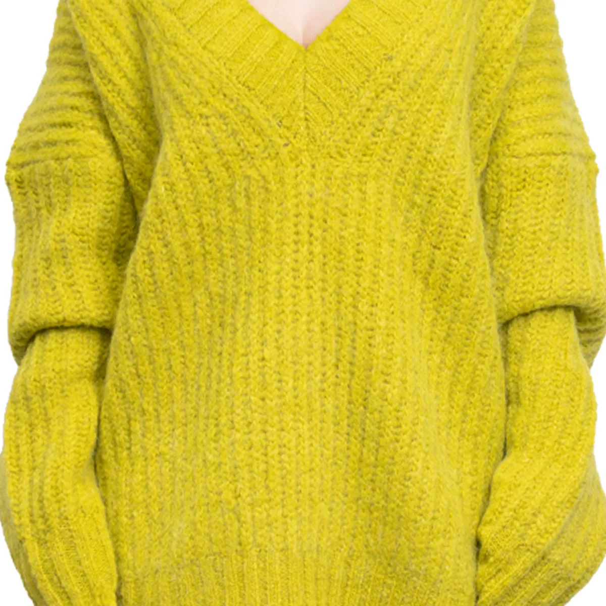 Blended wool v-neck sweater "Warm Winter" Yellow