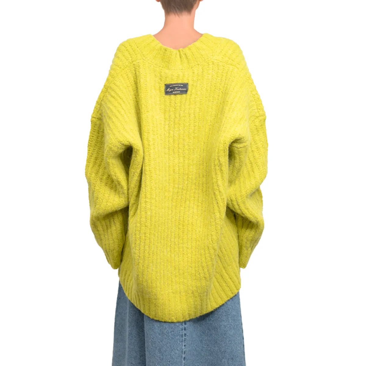 Blended wool v-neck sweater "Warm Winter" Yellow