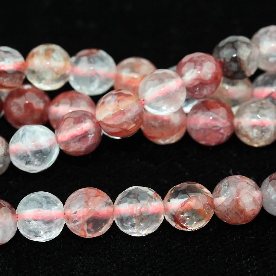 Blood Quartz 6mm Faceted Round - 15-16 Inch