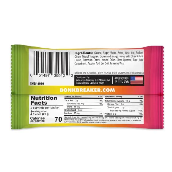 BONK BREAKER - Energy Chews Orange Mango Guava