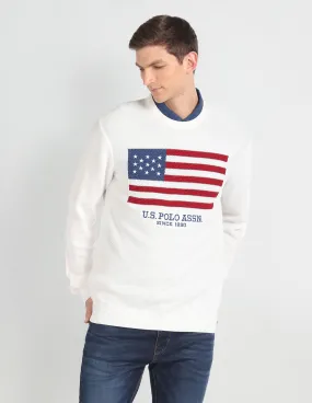 Brand Flag Patterned Knit Sweater