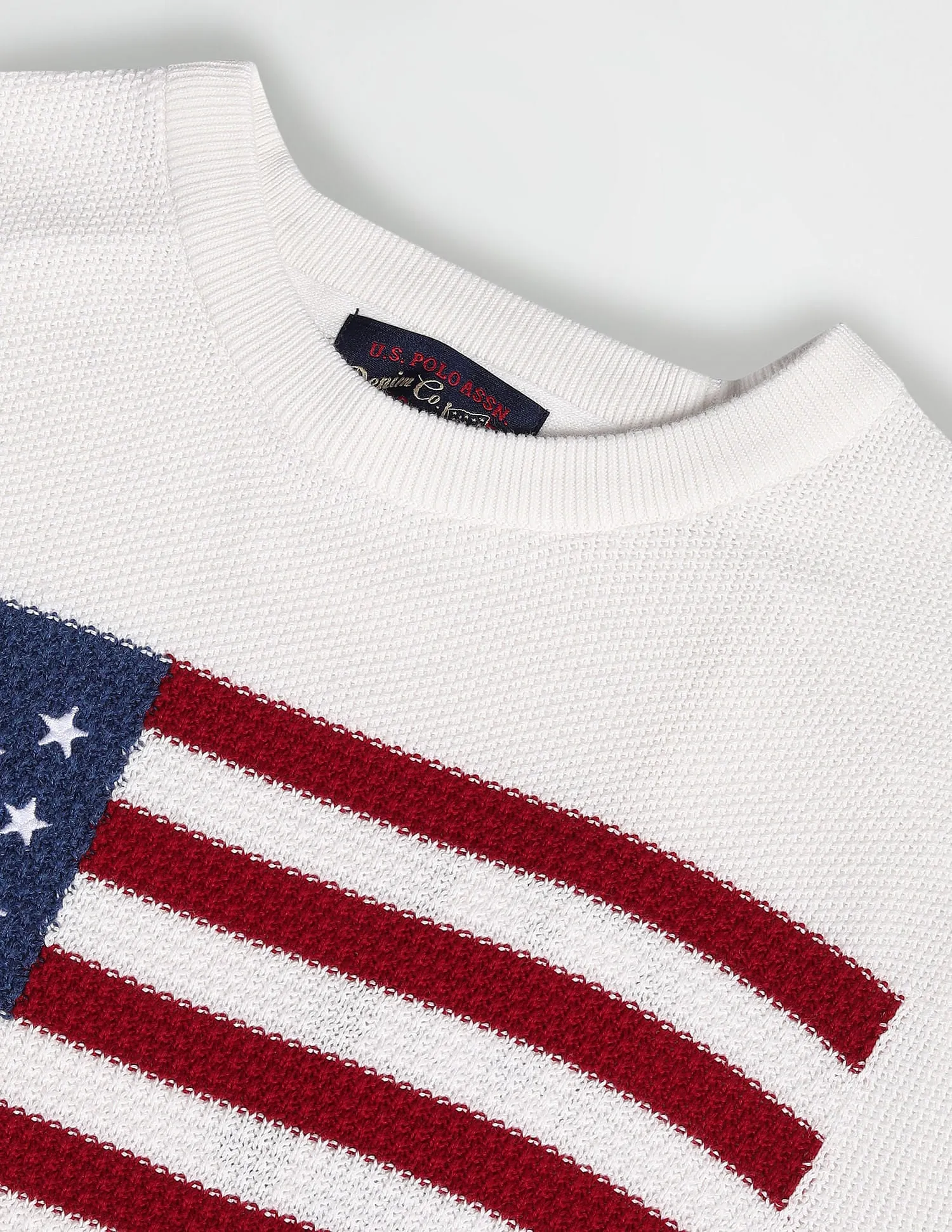 Brand Flag Patterned Knit Sweater