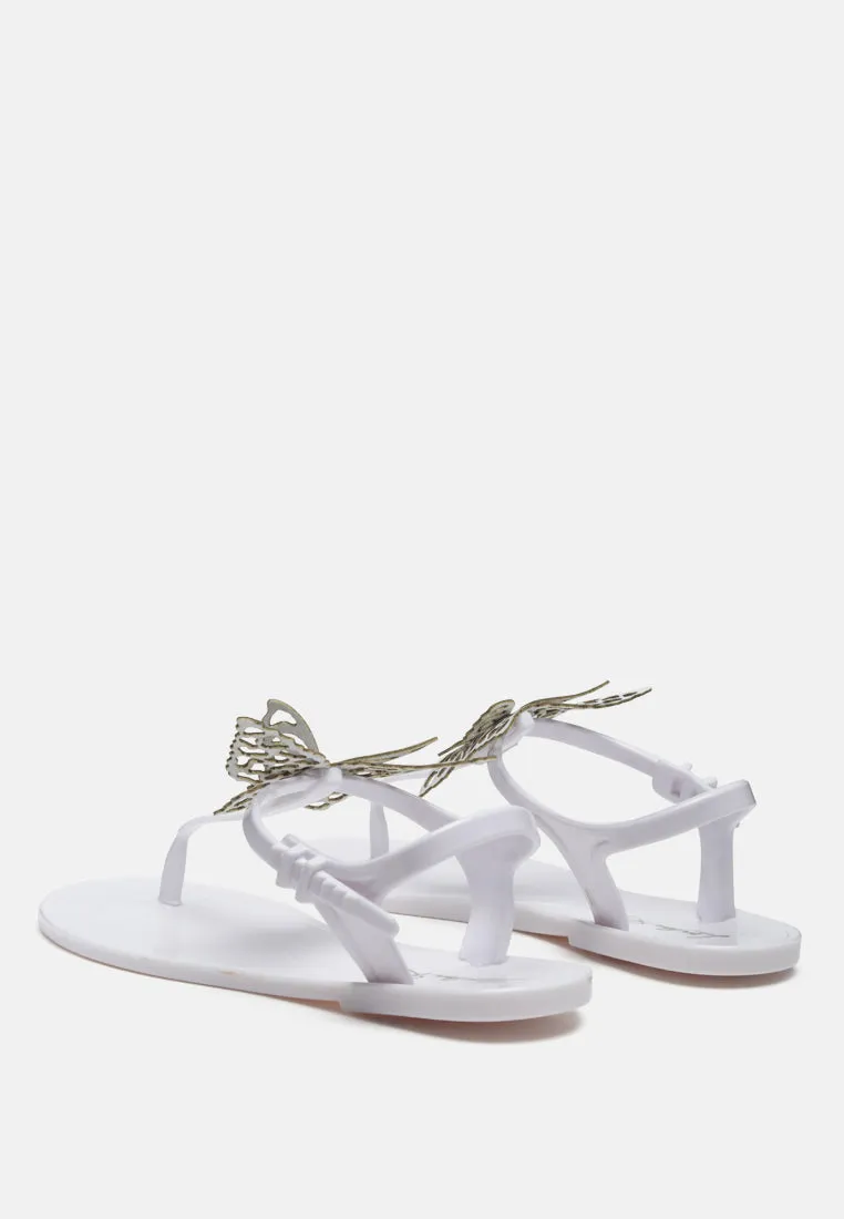 Butterfly Lace T Strap Sandals