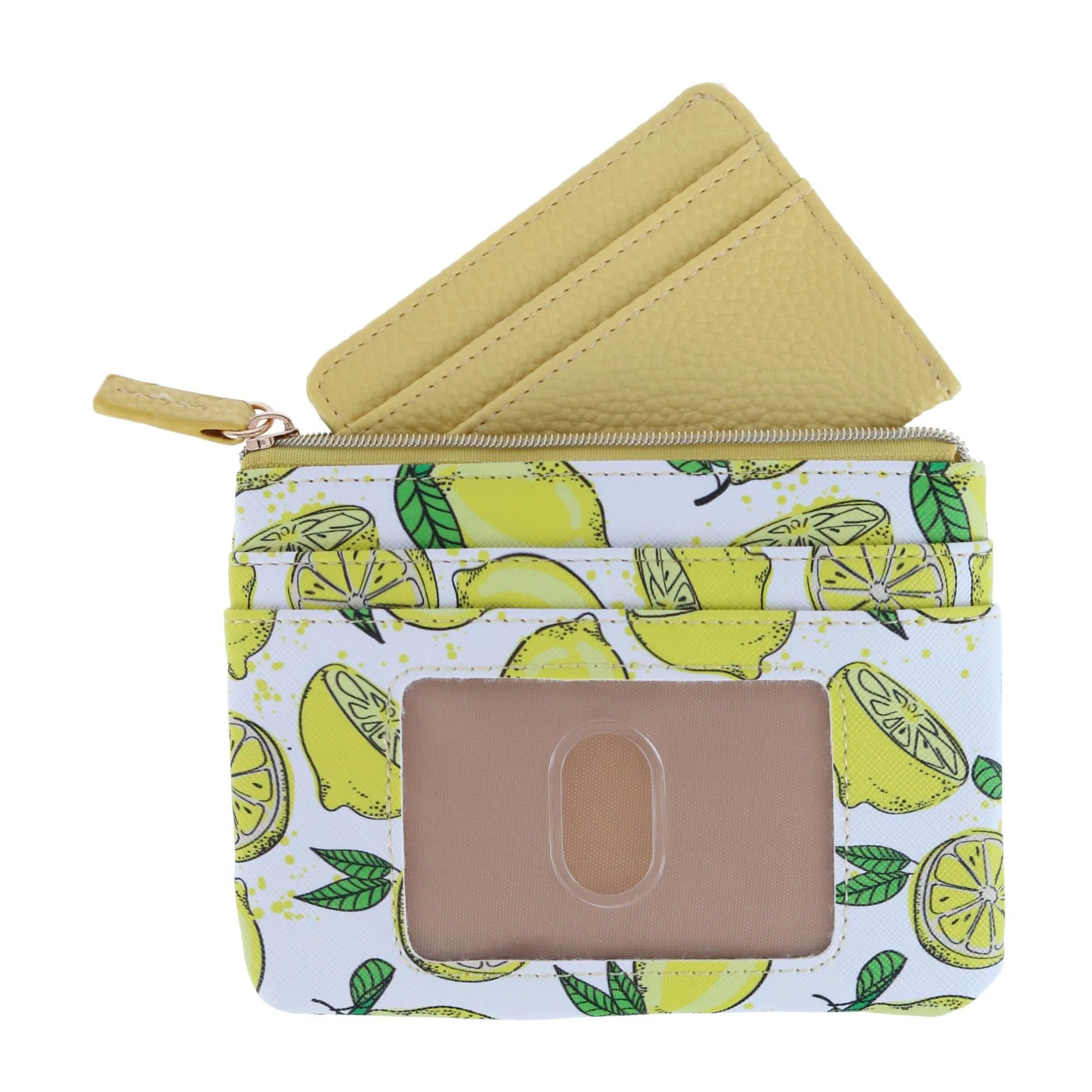 Buxton Women's Lemon Squeeze Printed Vegan Leather ID Coin Case