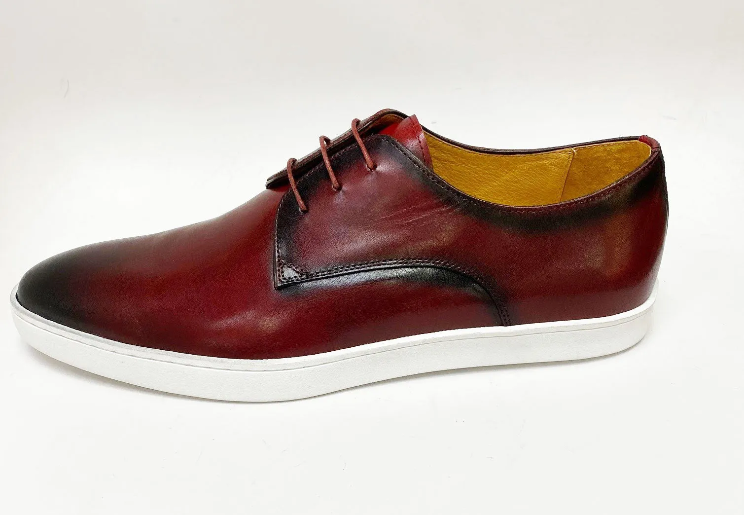 Calfskin Lace-Up Sneaker Burgundy