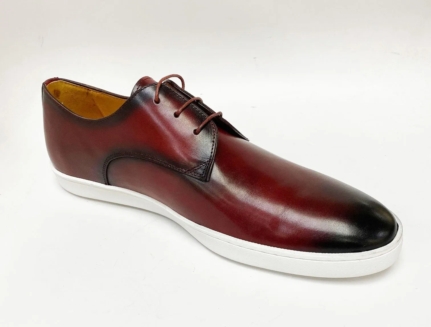 Calfskin Lace-Up Sneaker Burgundy