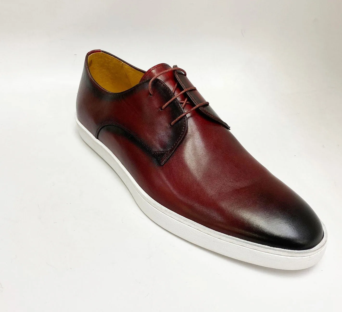 Calfskin Lace-Up Sneaker Burgundy