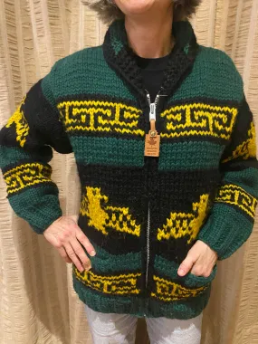 Canadian Knit Sweater - Green/Yellow