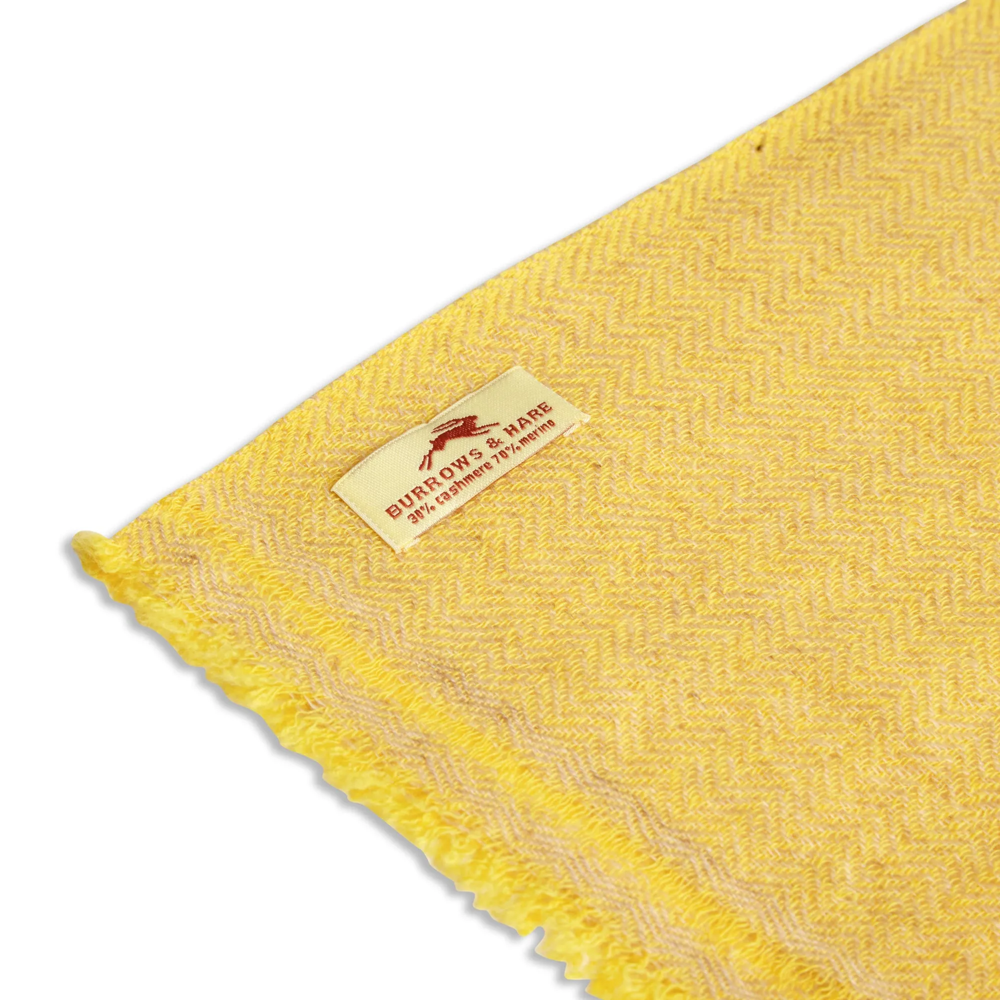 Cashmere & Merino Wool Scarf - Herringbone Yellow