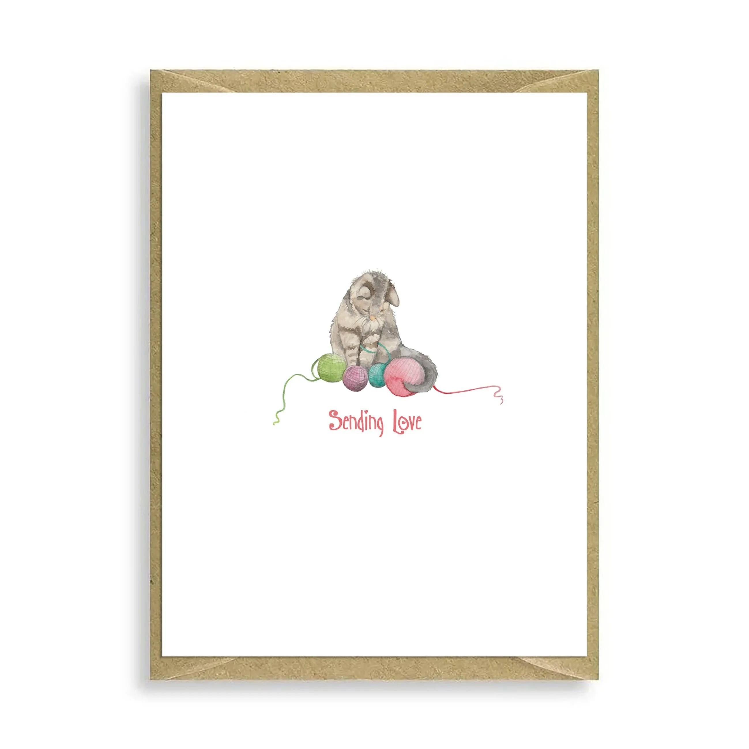 Cat Sending Love Mini Card